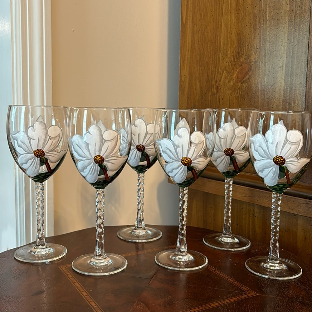 Magnolia wine glasses set of 6